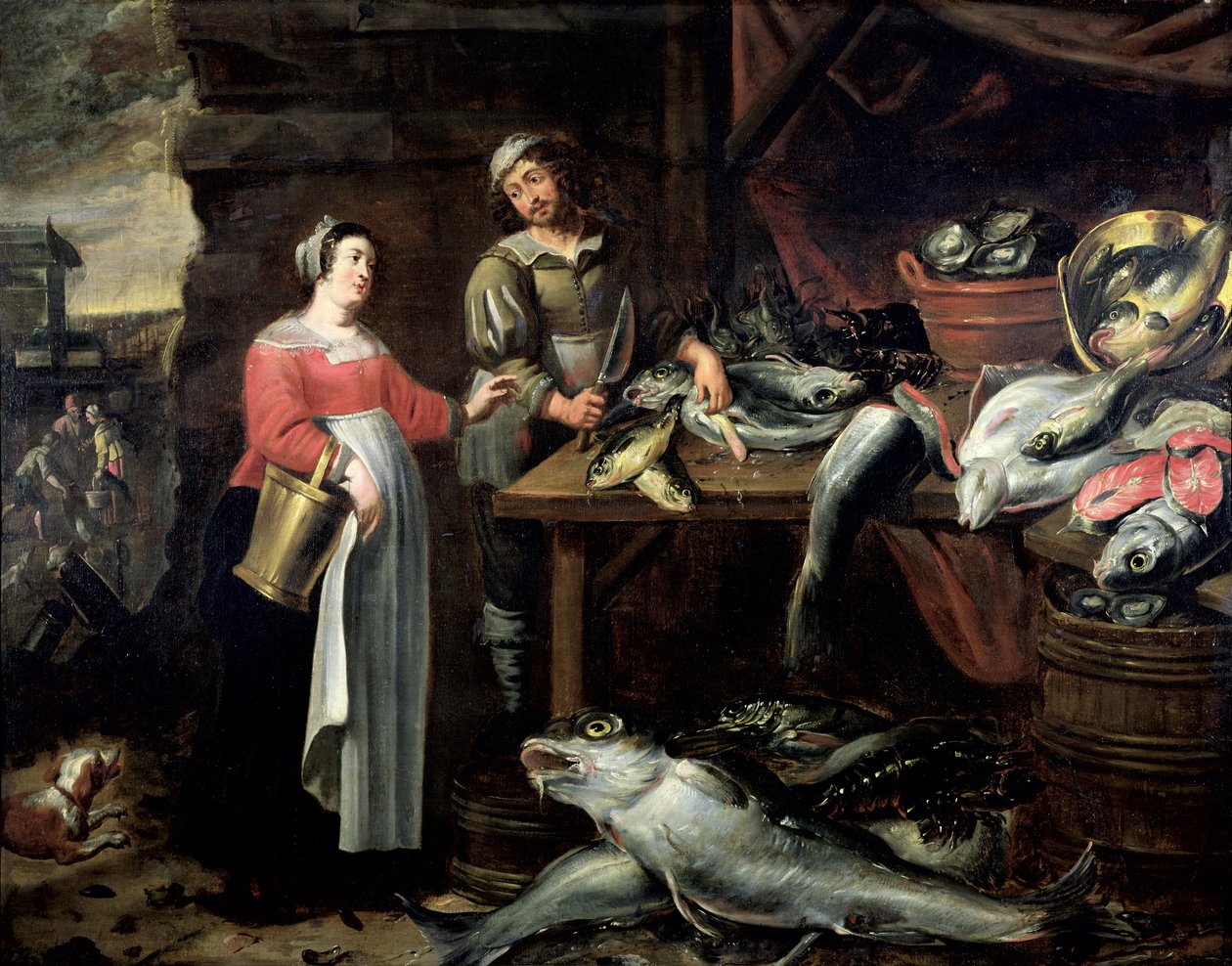 Il pescivendolo da Alexander van Adriaenssen