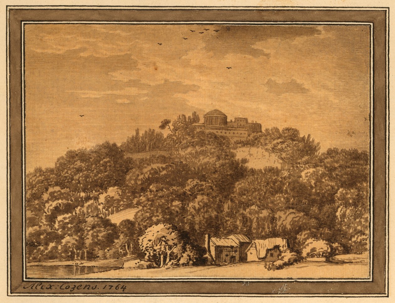 Paesaggio con tempio, 1764 da Alexander Cozens