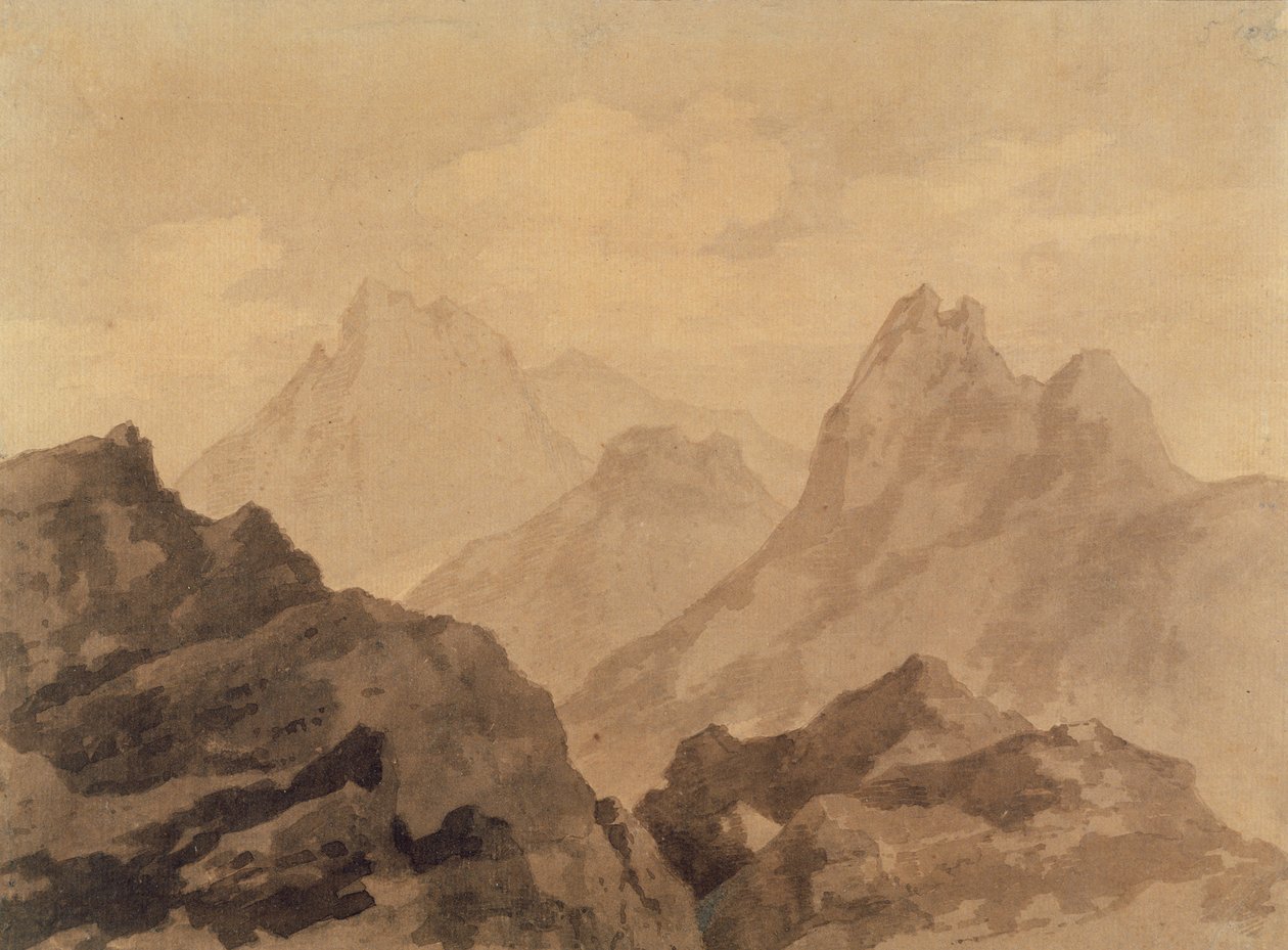 Cime di Montagna (Studio di una Montagna), c.1780 da Alexander Cozens