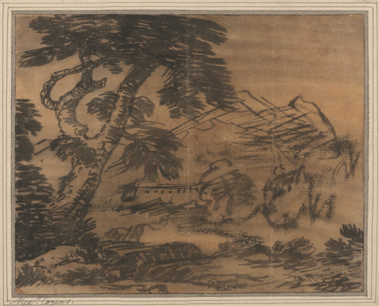 Albero e colline lontane da Alexander Cozens
