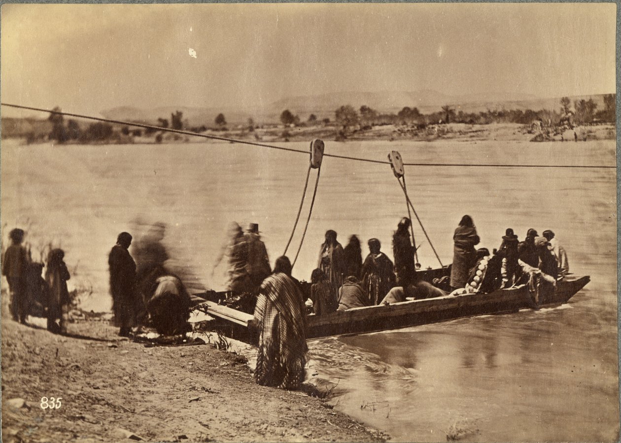 Traghetto vicino a Fort Laramie, Dakota, 1868 da Alexander Gardner