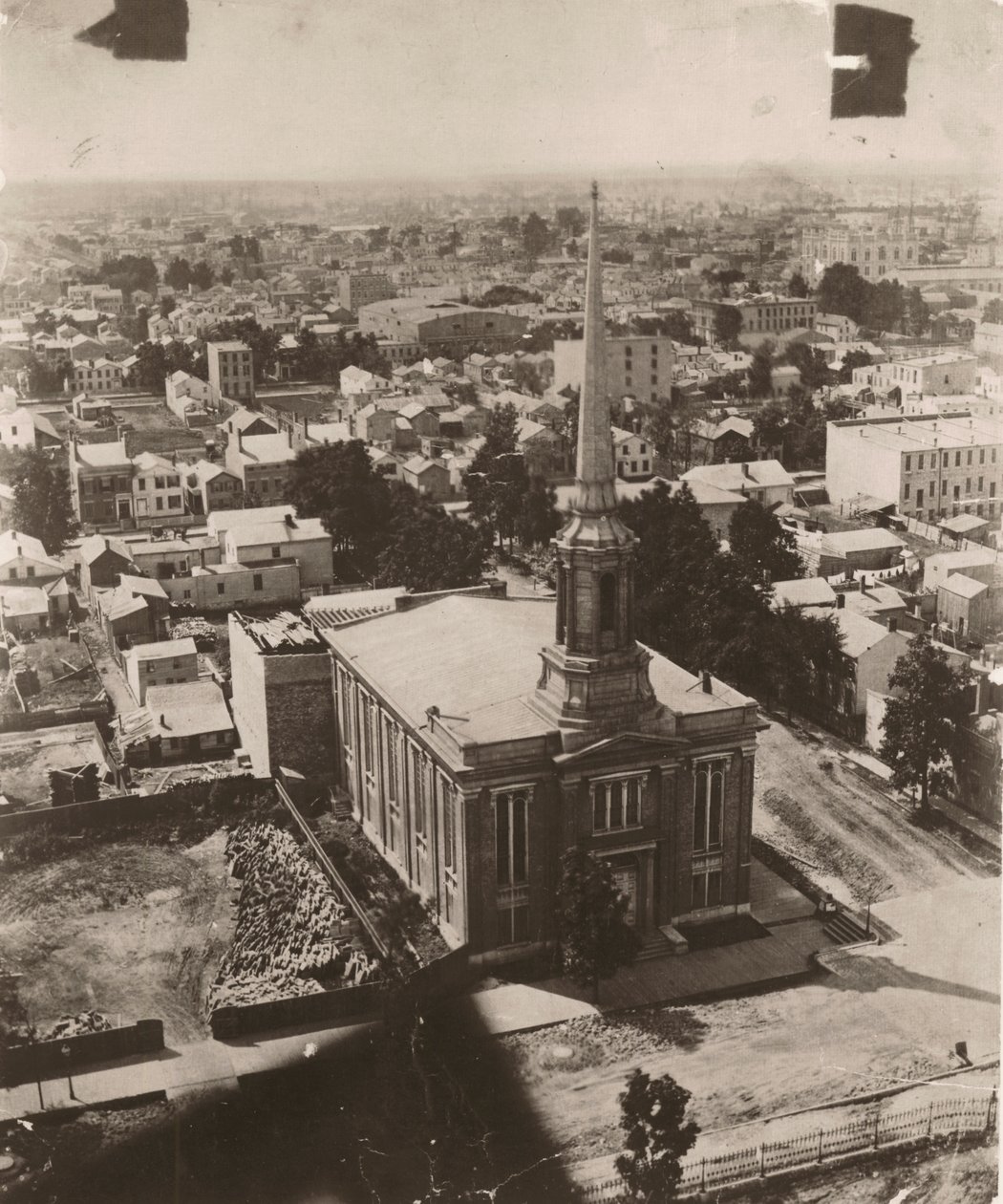Vista sud-sud-ovest dalla cupola del tribunale a Chicago, 1858 da Alexander Hesler
