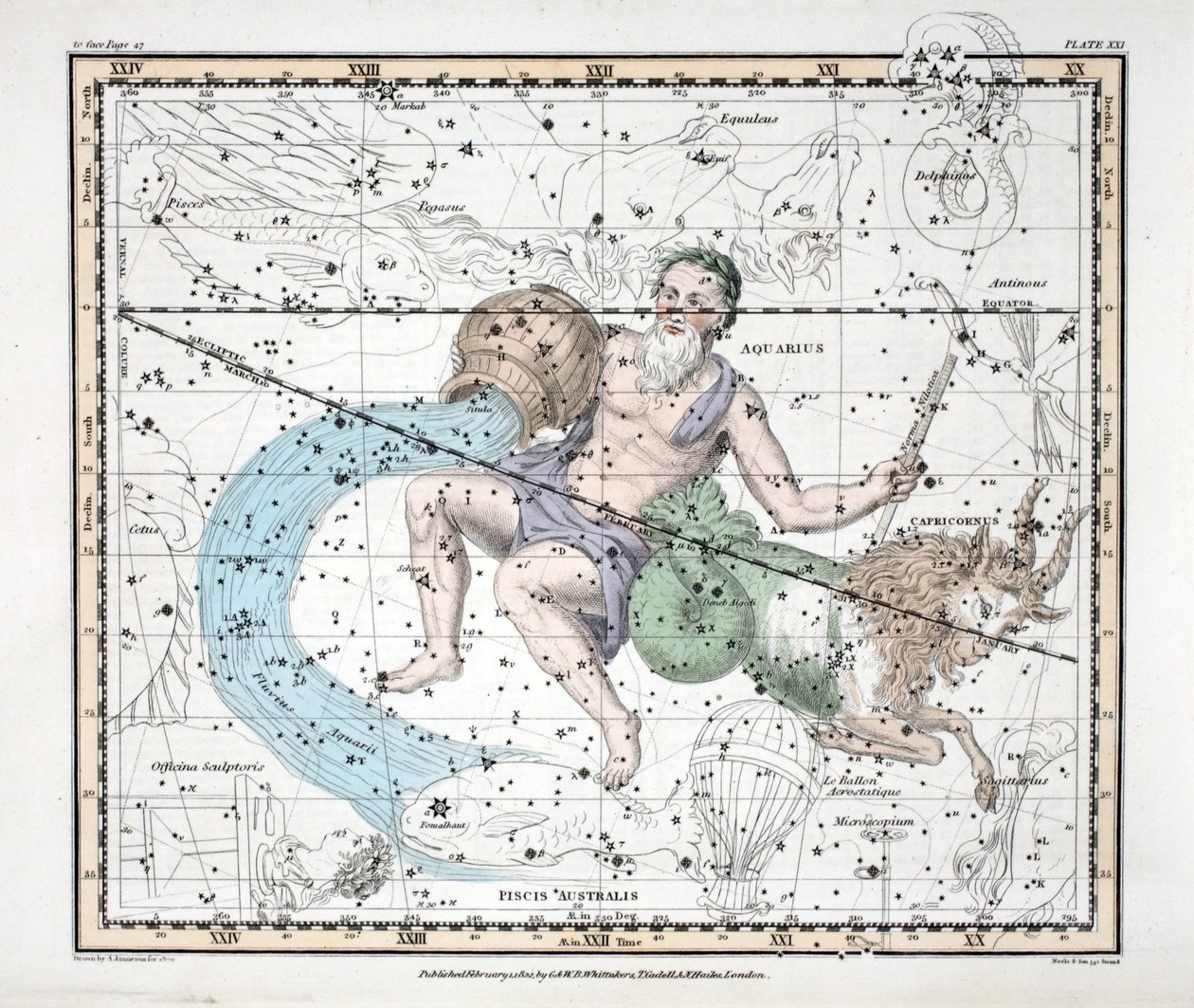 Le costellazioni (Tavola XXI) Capricorno e Acquario, da 