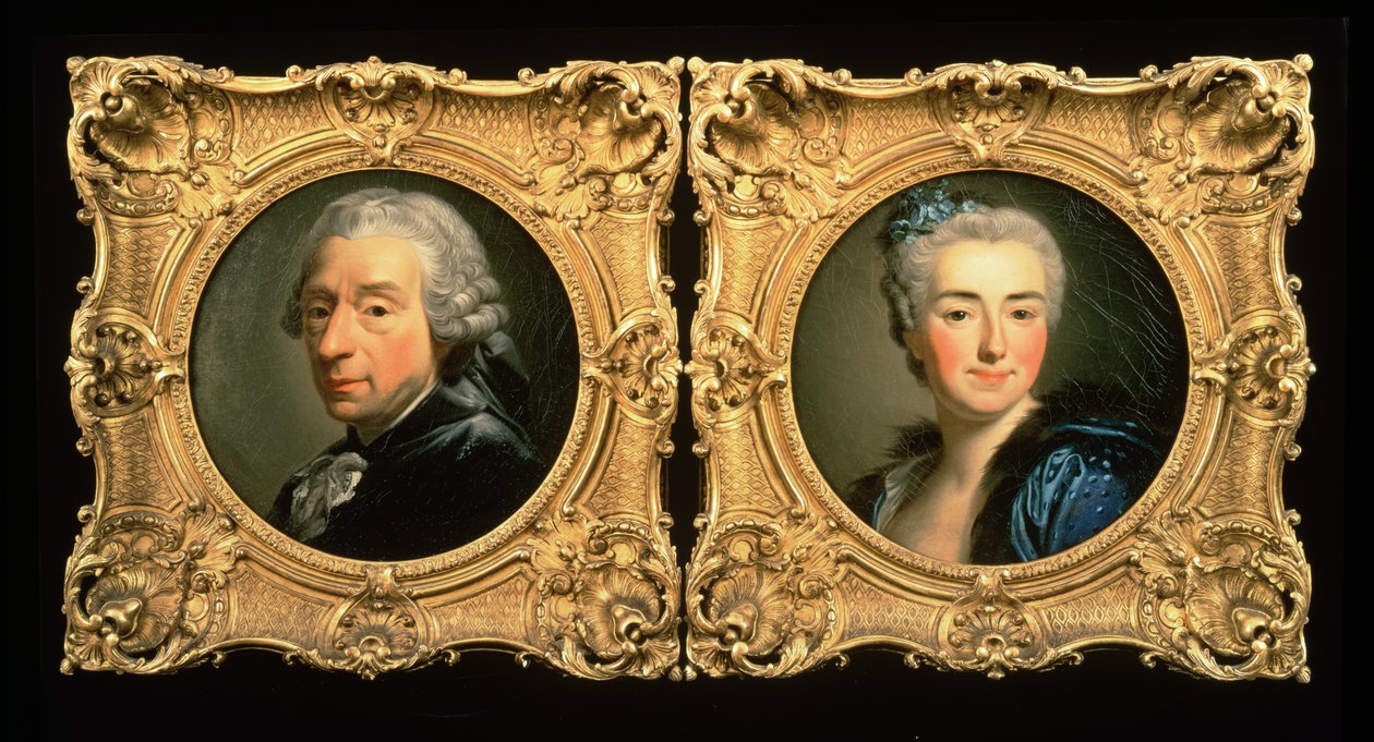 Ritratti di François Boucher (1703-70) e sua moglie Marie-Jeanne Buseau da Alexander Roslin