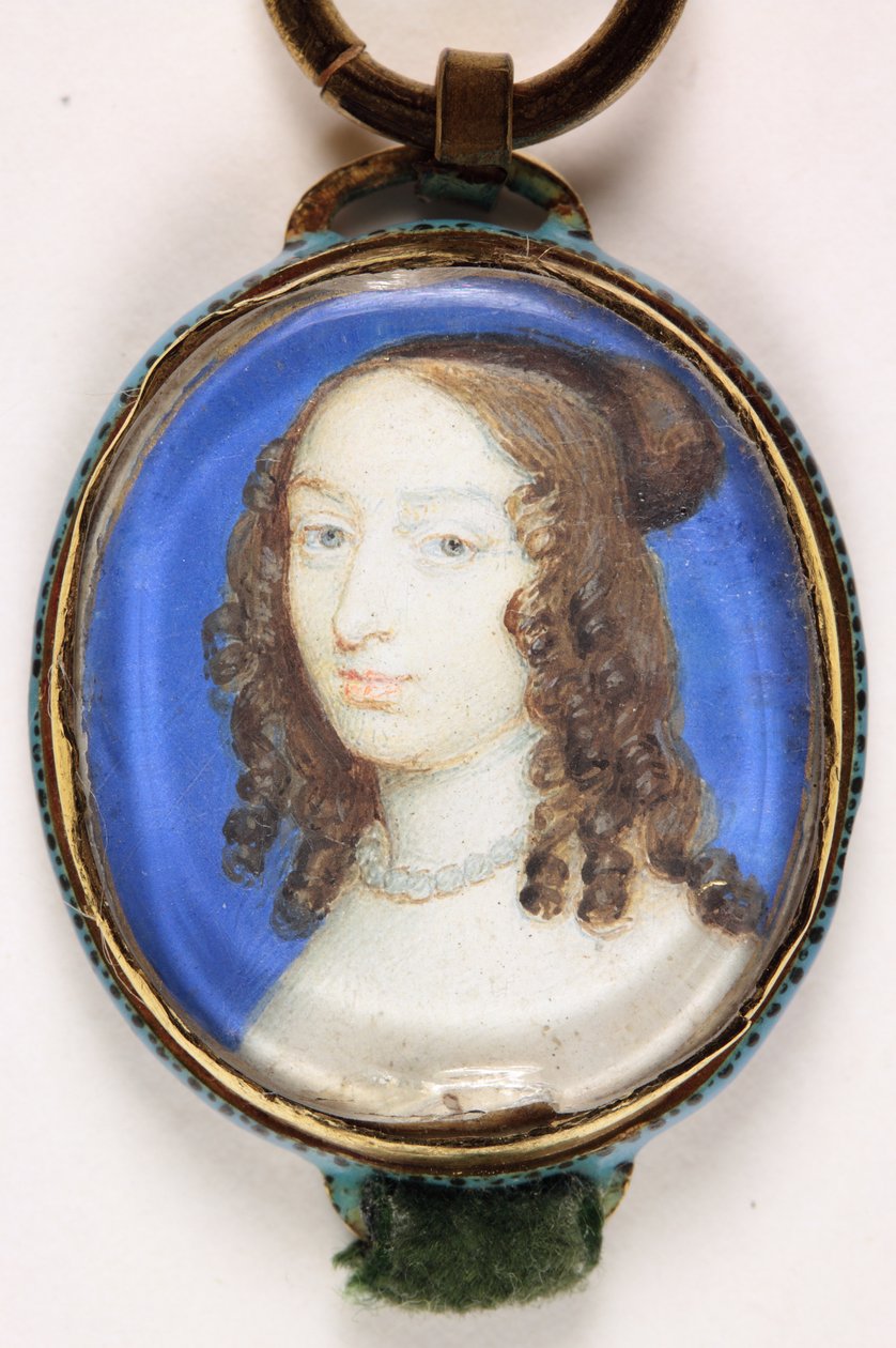 Una signora che indossa una collana di perle da Alexander (attr. to) Cooper