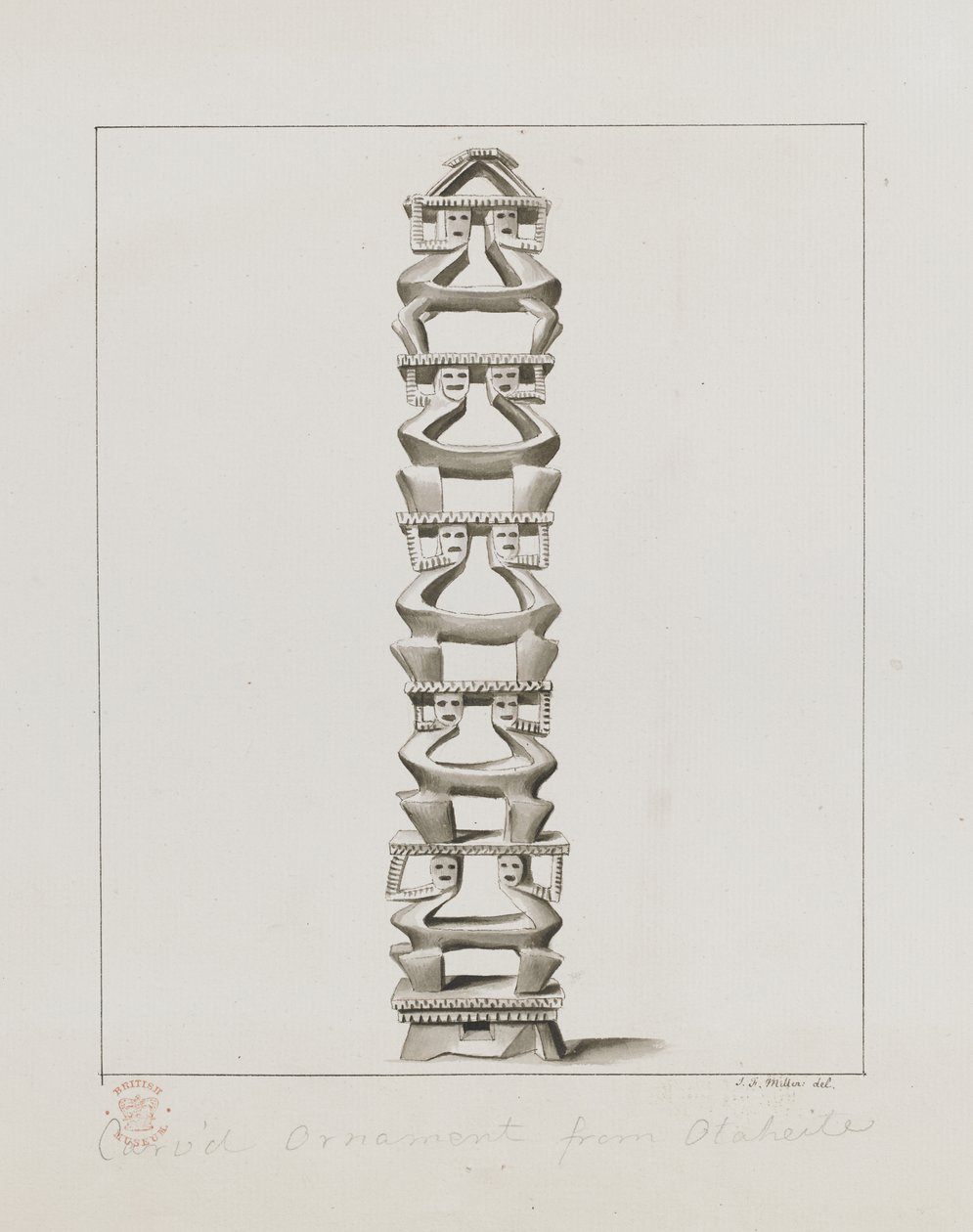 Ornamento scolpito da Otaheite, da 