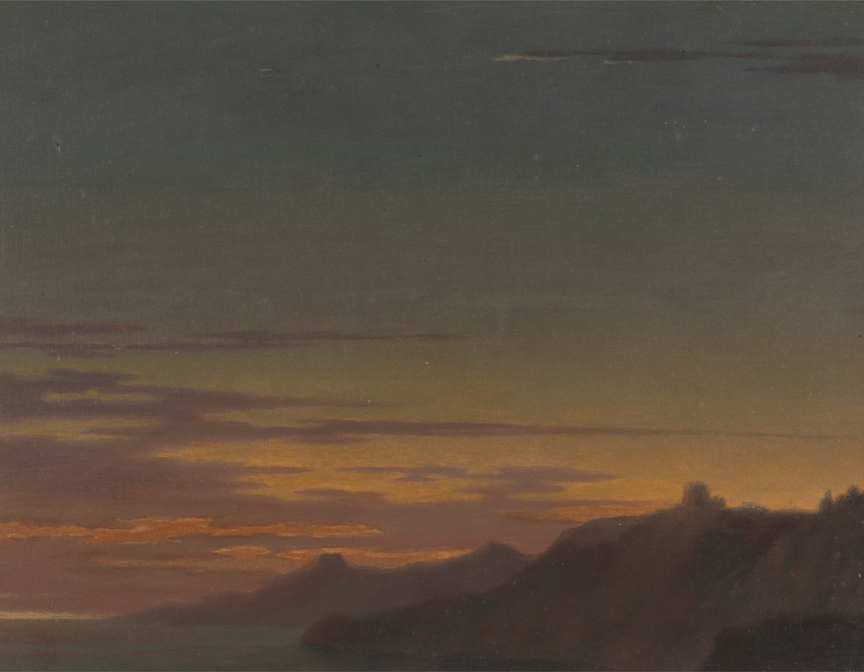 Fine del giorno: tramonto sulla costa da Alexander Cozens