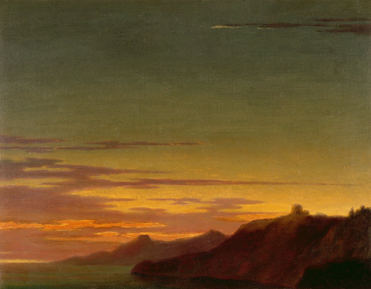 Fine del giorno: Tramonto sulla costa, c.1768-75 da Alexander Cozens