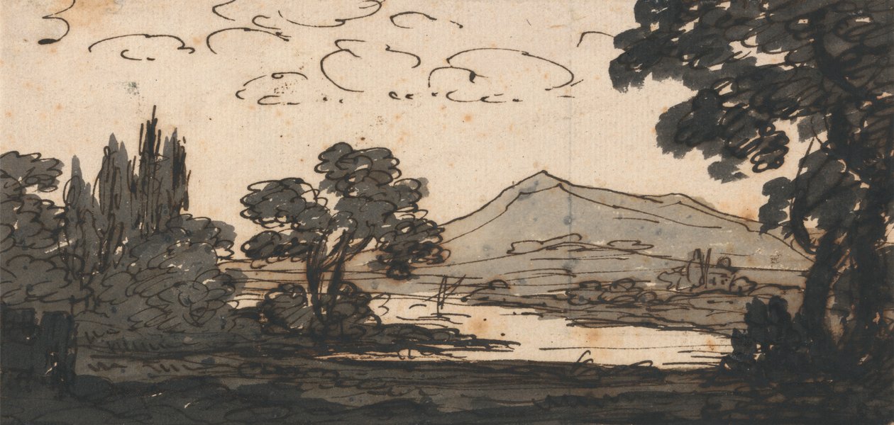 Paesaggio con Montagna e Lago da Alexander Cozens