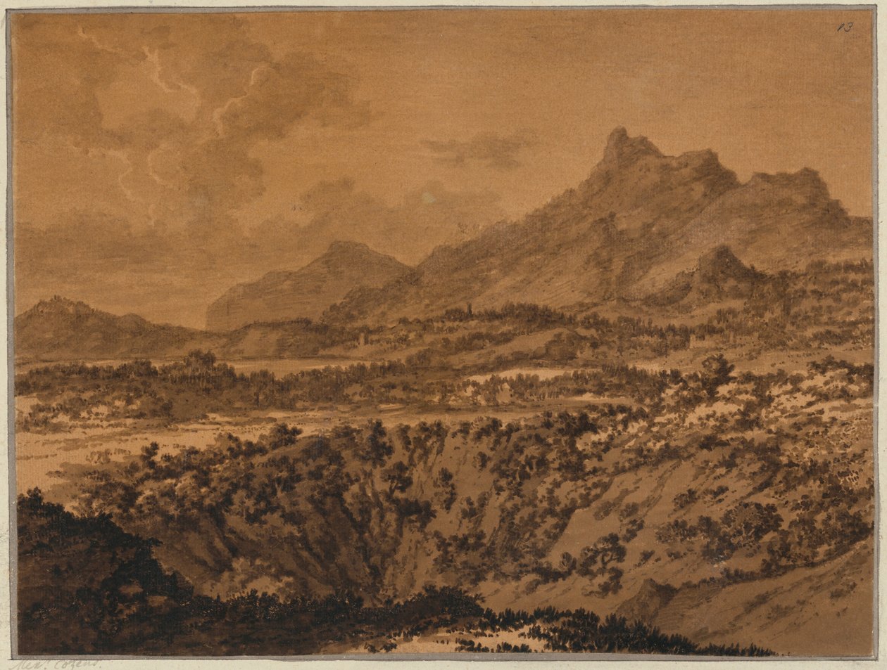 Paesaggio montano con una cavità da Alexander Cozens