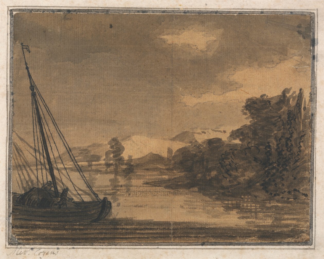 Fiume e barca da Alexander Cozens