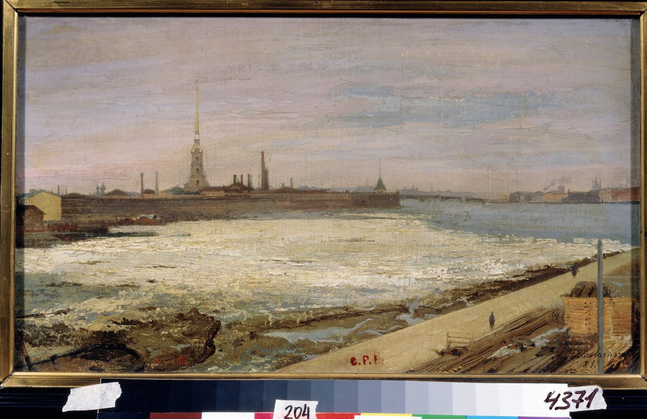 La deriva dei ghiacci sul fiume Neva a San Pietroburgo da Alexander Dimitrievitch Litovtchenko