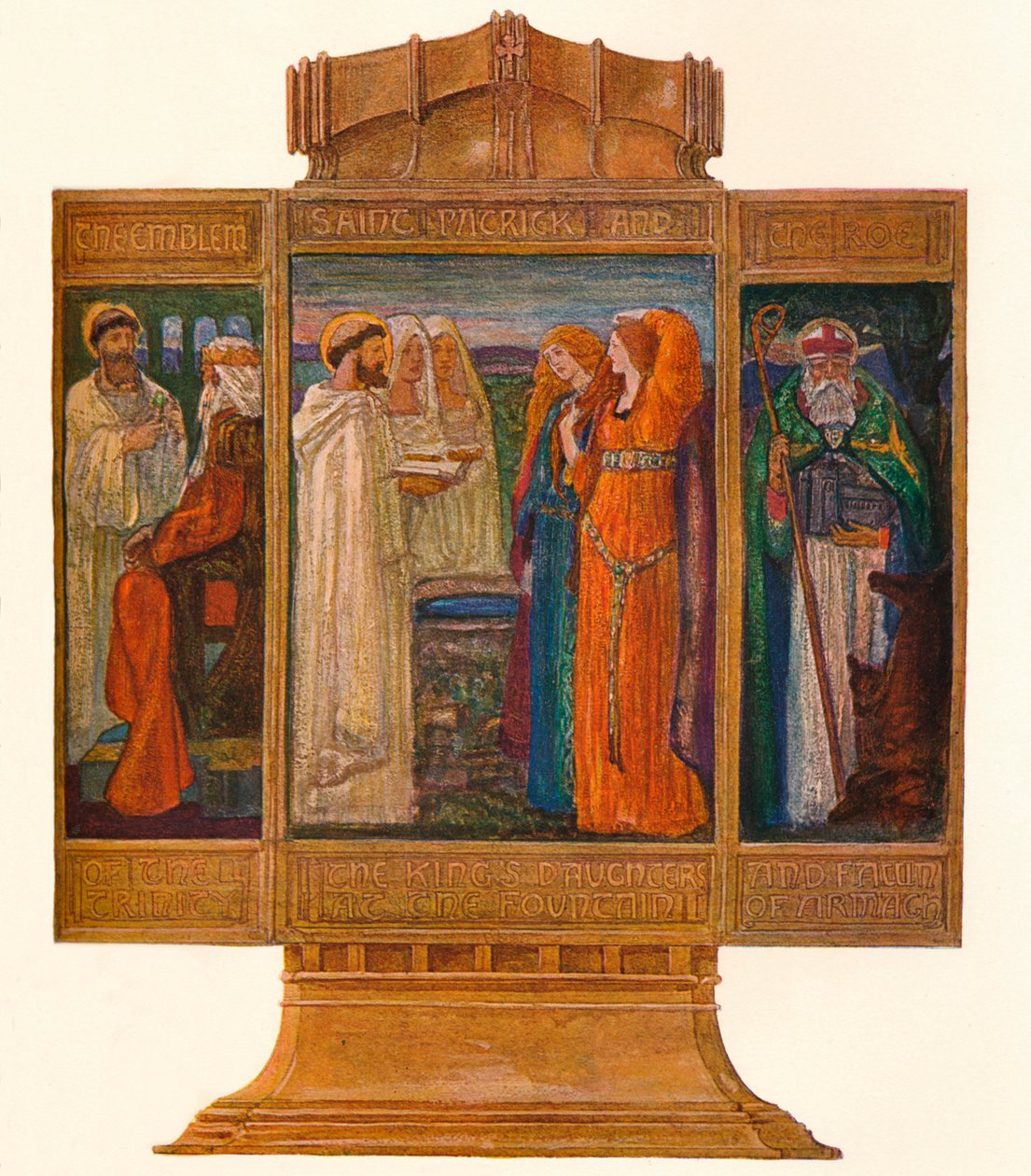 Trittico in smalti dipinti: Scene della vita di San Patrizio, 1903 da Alexander Fisher