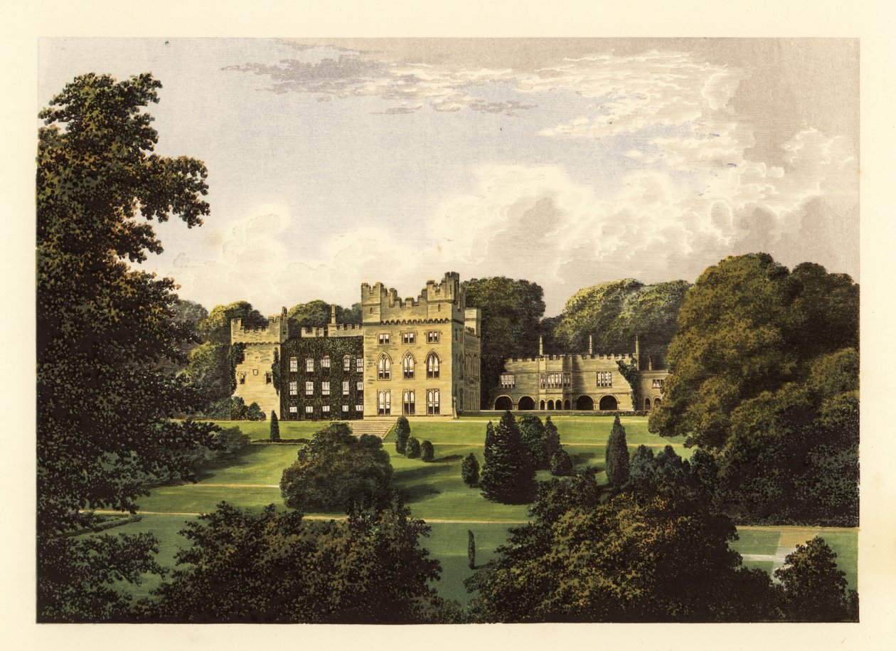 Hutton Hall, Cumbria, Inghilterra (incisione) da Alexander Francis (after) Lydon