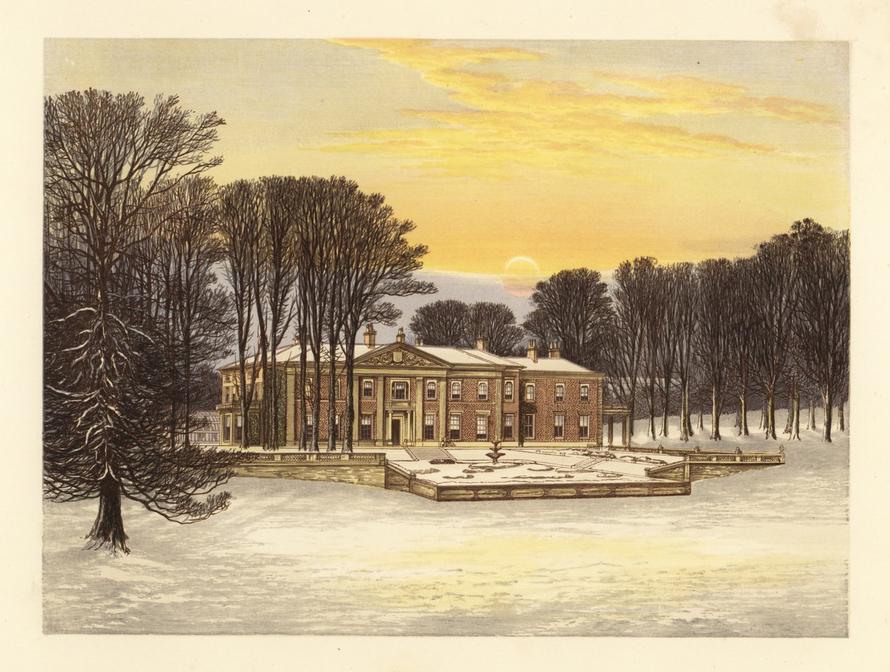 Scena invernale con Down House, Dorsetshire, Inghilterra da Alexander Francis (after) Lydon