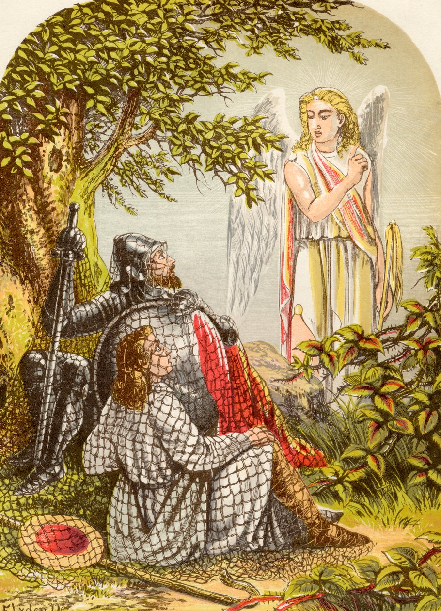 Cristiano e Speranzoso catturati nella rete, da Il progresso del pellegrino di John Bunyan, pubblicato c.1880 da Alexander Francis Lydon
