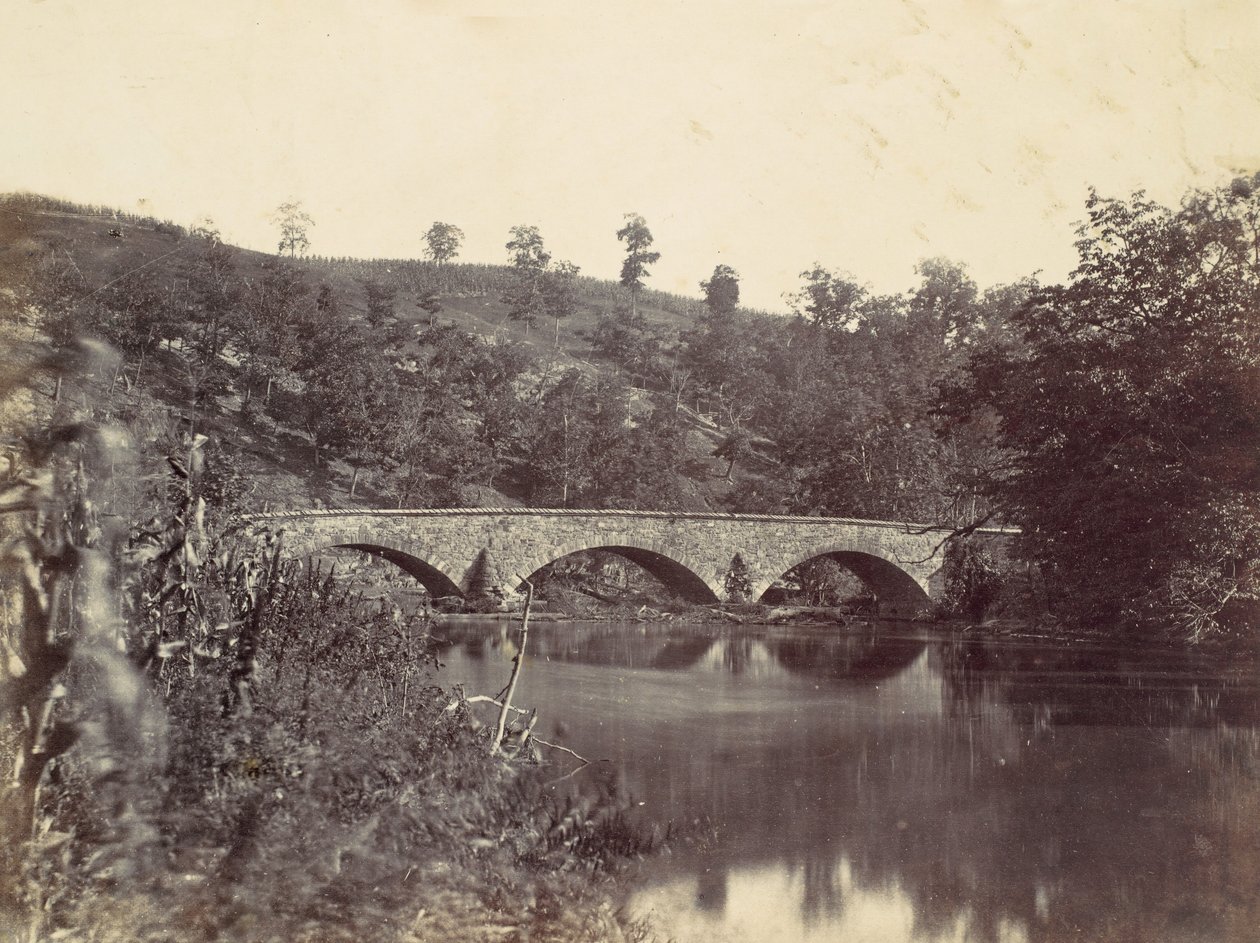 Ponte di Antietam, sulla strada di Sharpsburg e Boonsboro, n. 1, settembre 1862, 1862 da Alexander Gardner