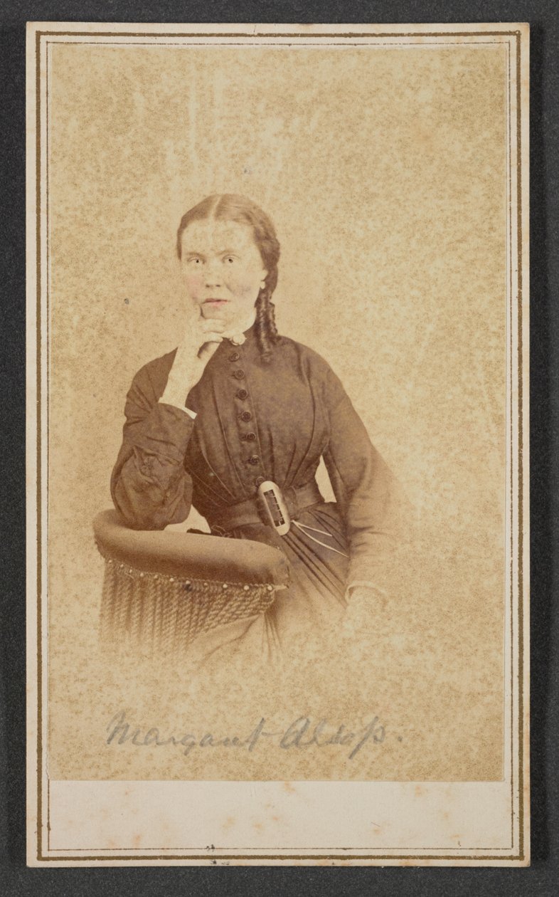 Ritratto carte-de-visite di Margaret Alsop, ca. 1865 da Alexander Gardner