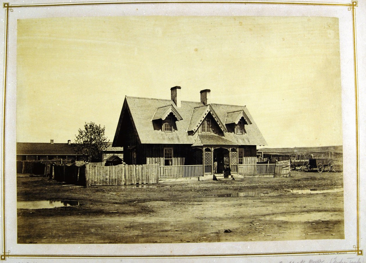 Casa del colonnello Bullock, commerciante indiano, Fort Laramie, 1868 da Alexander Gardner