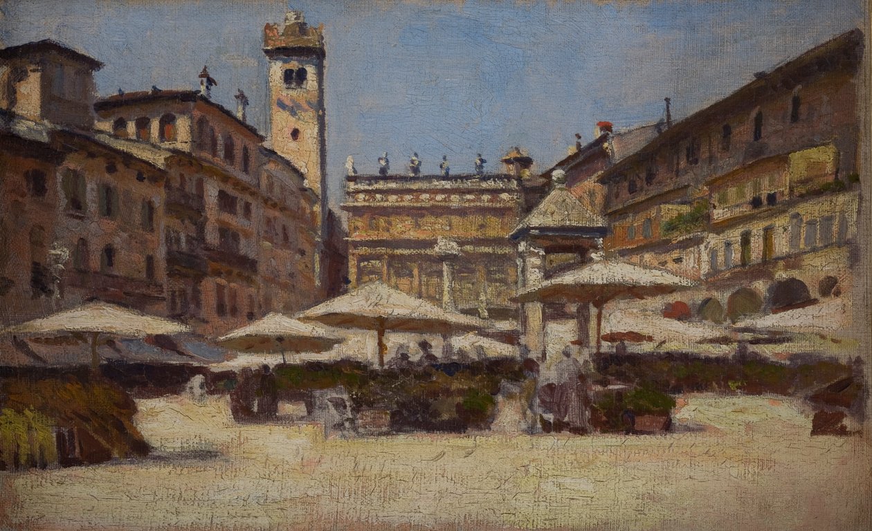 Piazza delle Erbe a Verona, c.1900 da Alexander Gierymski