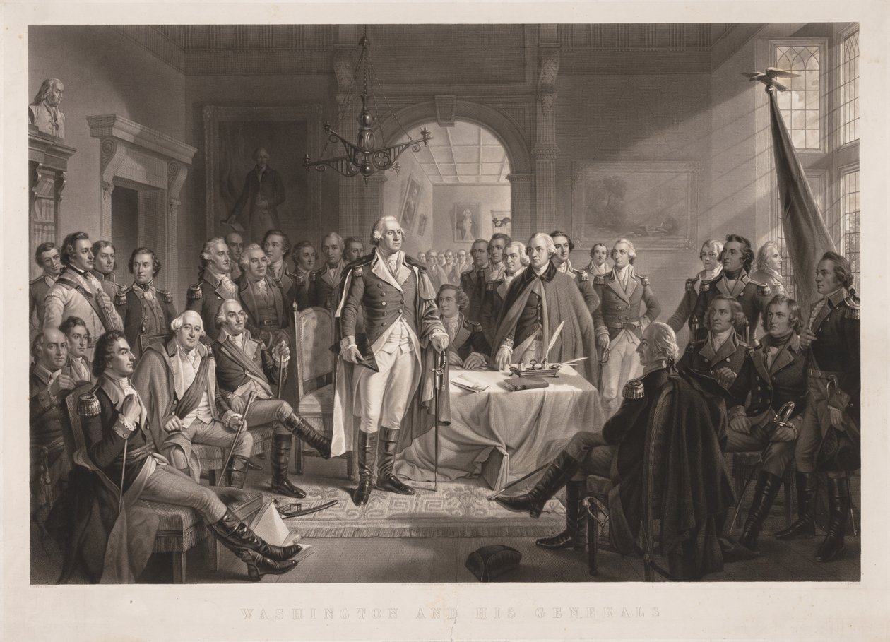 Washington e i suoi generali con chiave da Alexander Hay Ritchie
