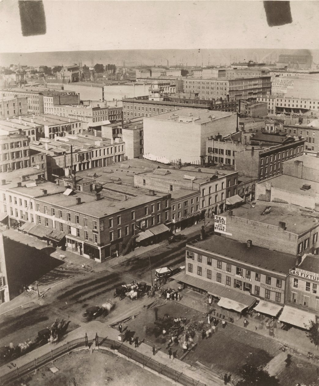 Vista nord-est dalla cupola del tribunale a Chicago, 1858 da Alexander Hesler