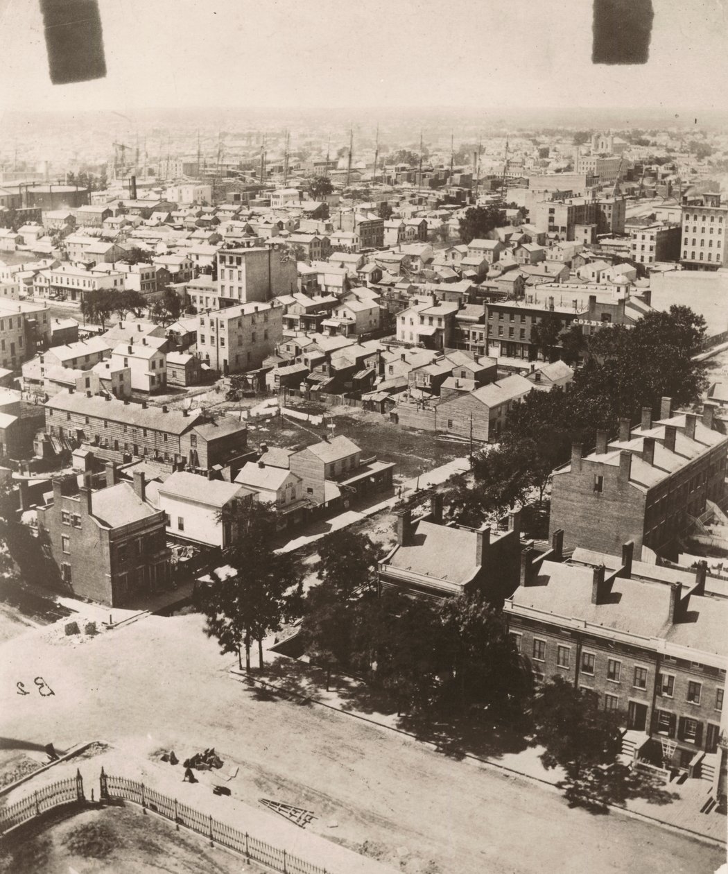 Vista sud-ovest dalla cupola del tribunale a Chicago, 1858 da Alexander Hesler