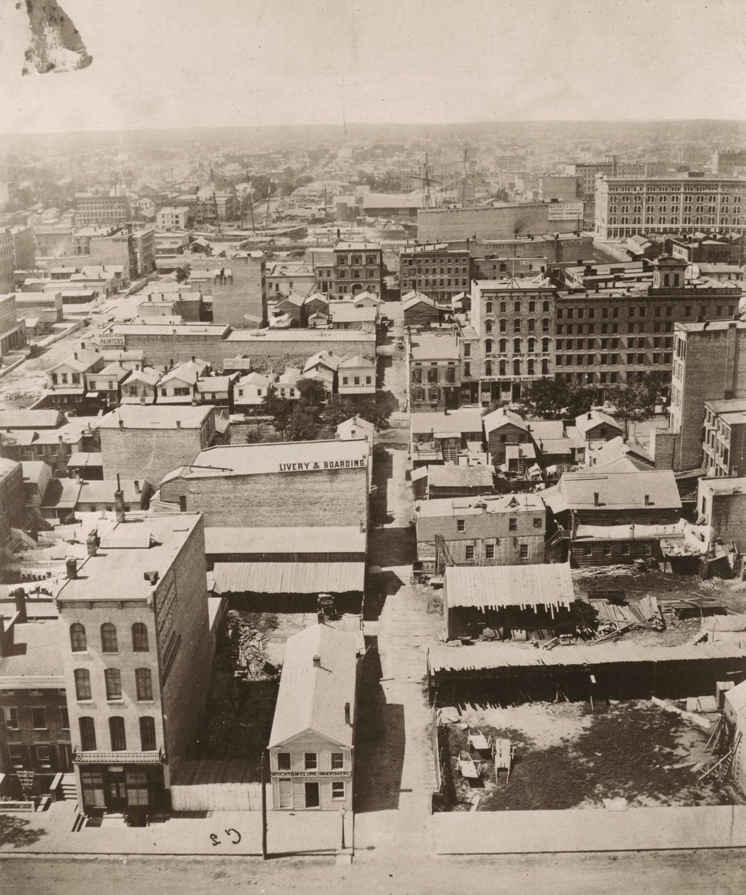 Vista ovest dalla cupola del tribunale a Chicago, 1858 da Alexander Hesler