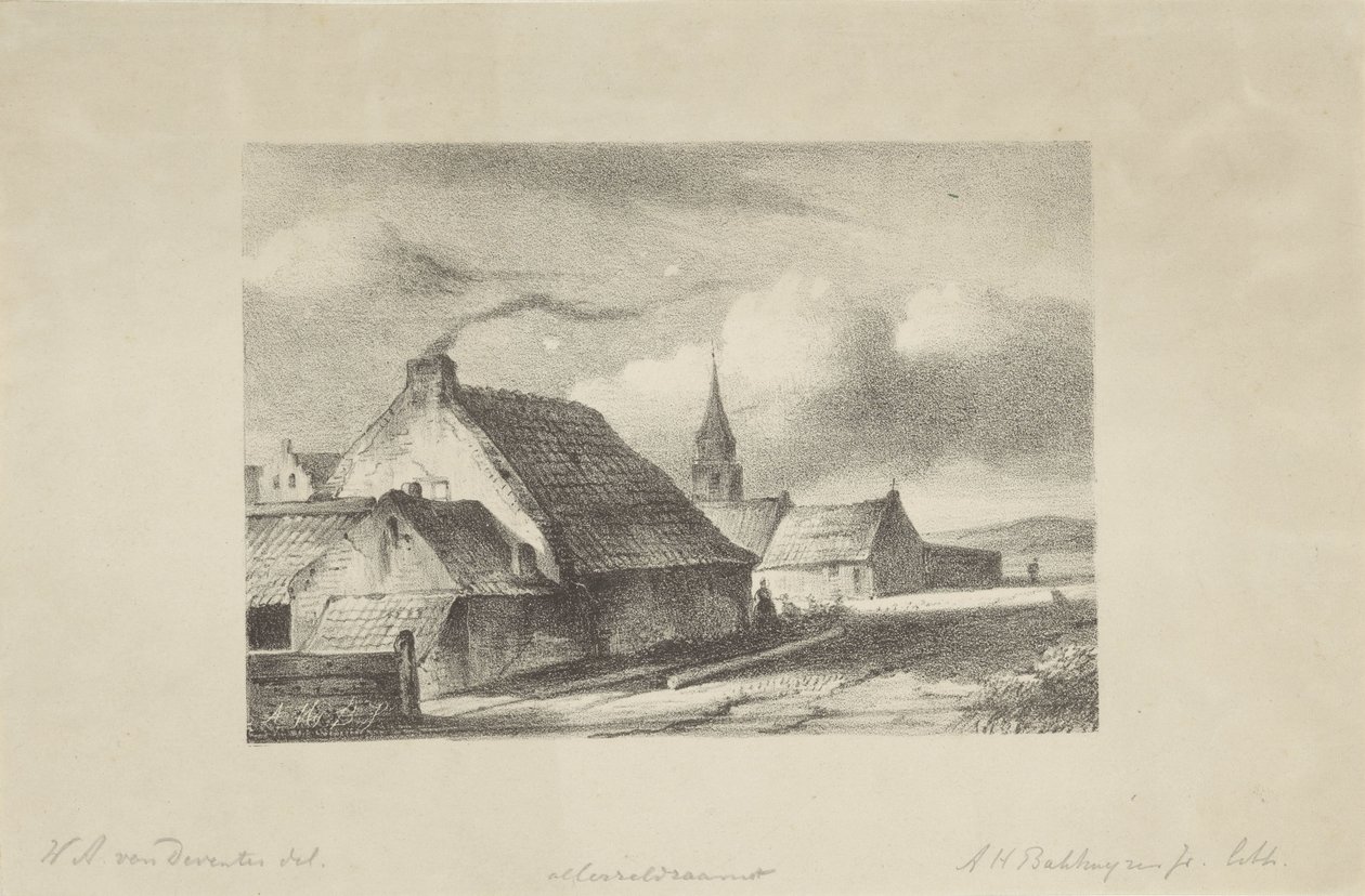Case e un campanile a Katwijk da Alexander Hieronymus Bakhuyzen (II)