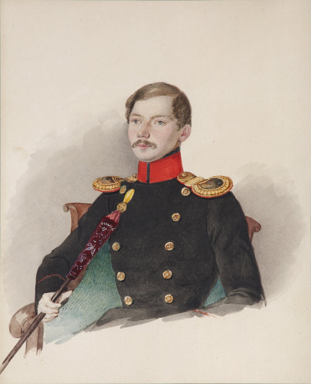 Ritratto di Vasily Vasilievich Engelhardt 1814-1868, 1839-1840 da Alexander Ivanovich Klünder