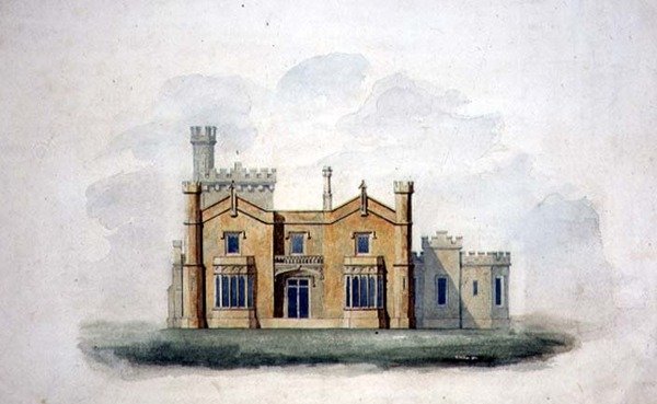 Progetto per Lyndhurst House a Terry Town, New York da Alexander Jackson (attr. to) Davis