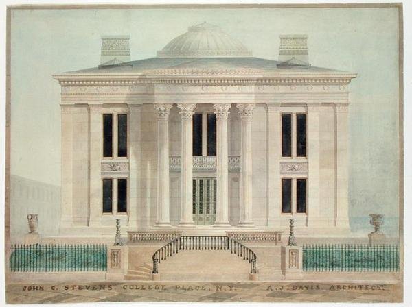 Residenza di John Cox Stevens, New York City da Alexander Jackson Davis