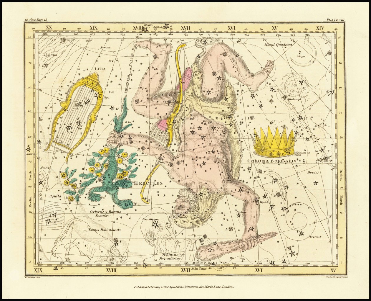 1822 - Alexander Jamieson - Corona Boreale, Ercole e Cerbero e Lyra da Alexander Jamieson