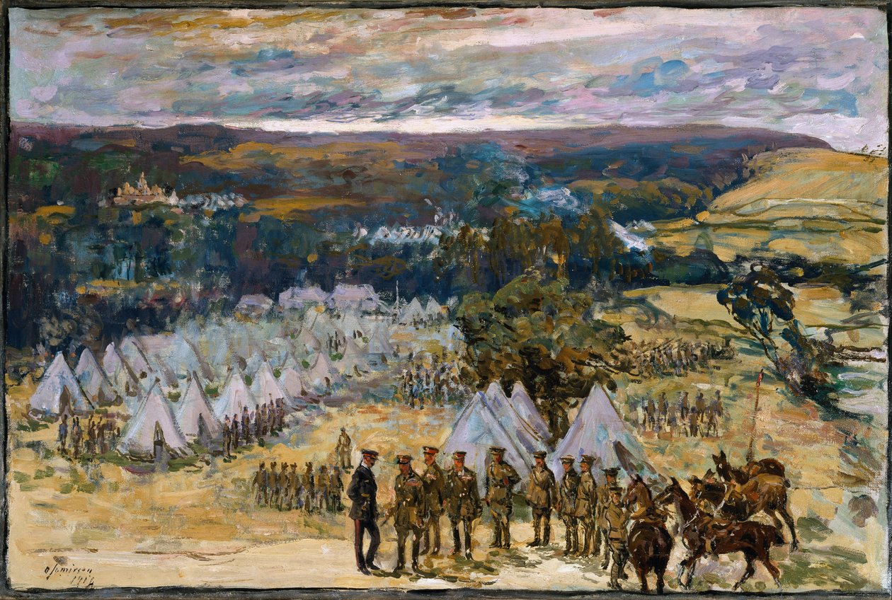 Il feldmaresciallo Lord Kitchener ispeziona il 10° Battaglione, Reggimento di York e Lancaster a Halton, 1914 da Alexander Jamieson