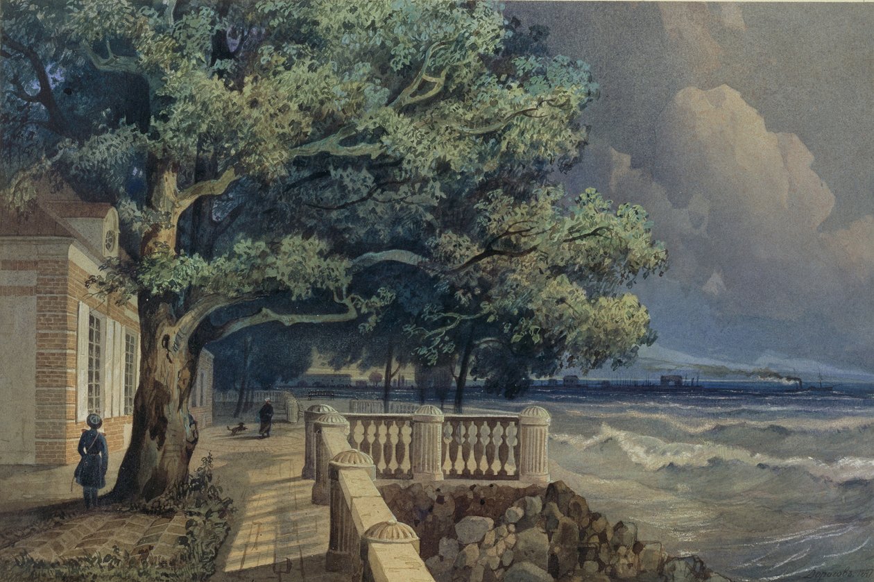 Terrazza nel Palazzo Monplaisir, Peterhof da Alexander Matveyevich Dorogov
