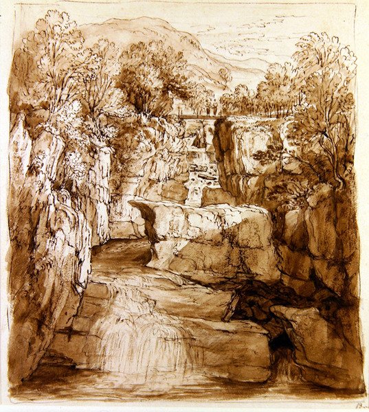 Le cascate di Bracklinn, Perthshire, c.1810 da Alexander Nasmyth