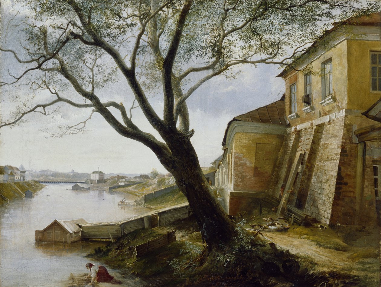 Sul fiume Yauza a Mosca, 1860 da Alexander Pavlovich Popov