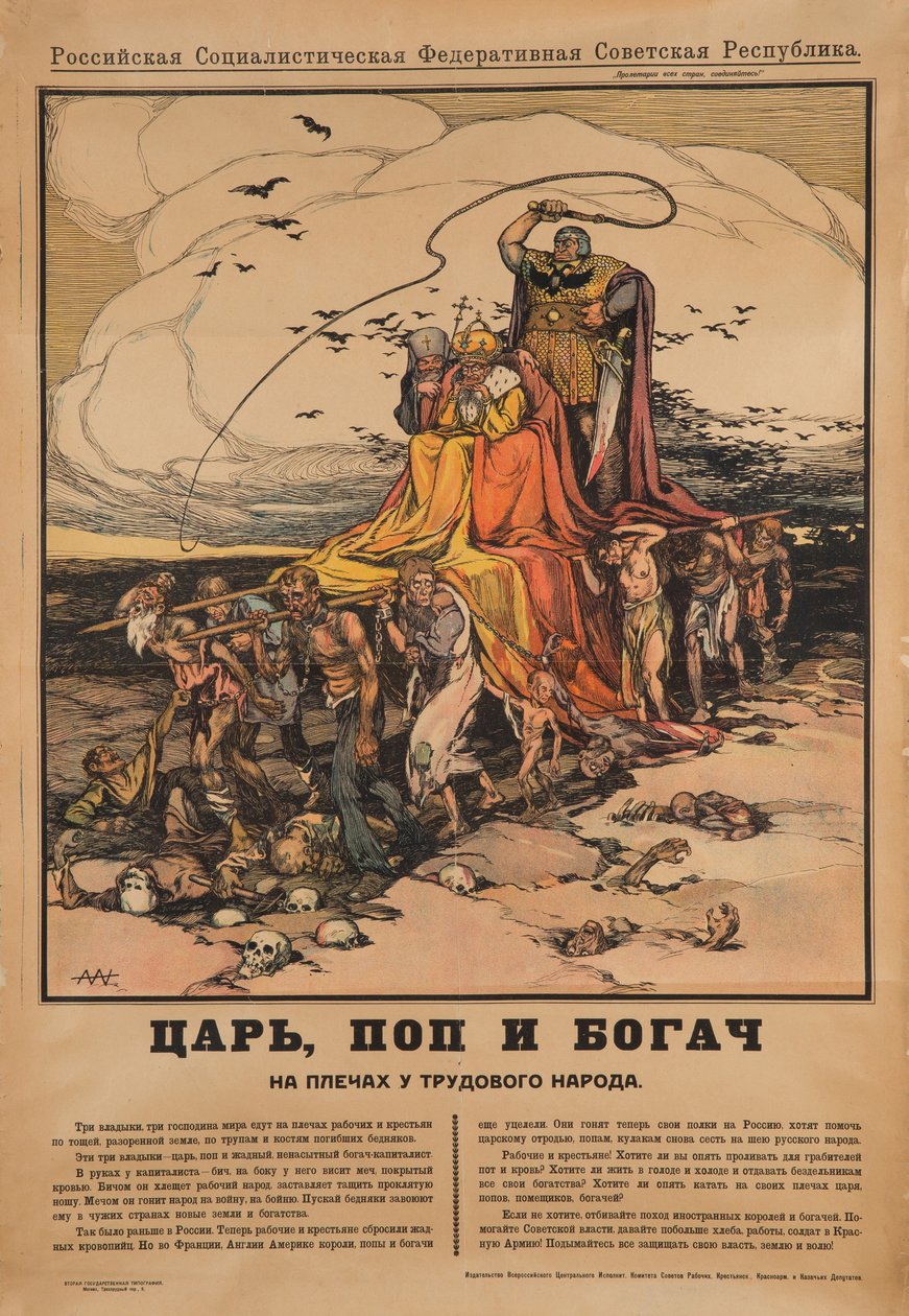 Lo zar, il prete e il ricco, 1919 da Alexander Petrovich Apsit