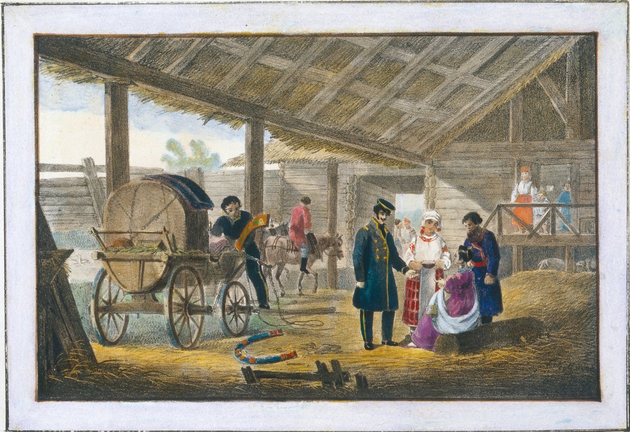 La locanda sulla strada, 1820 da Alexander Pluchart