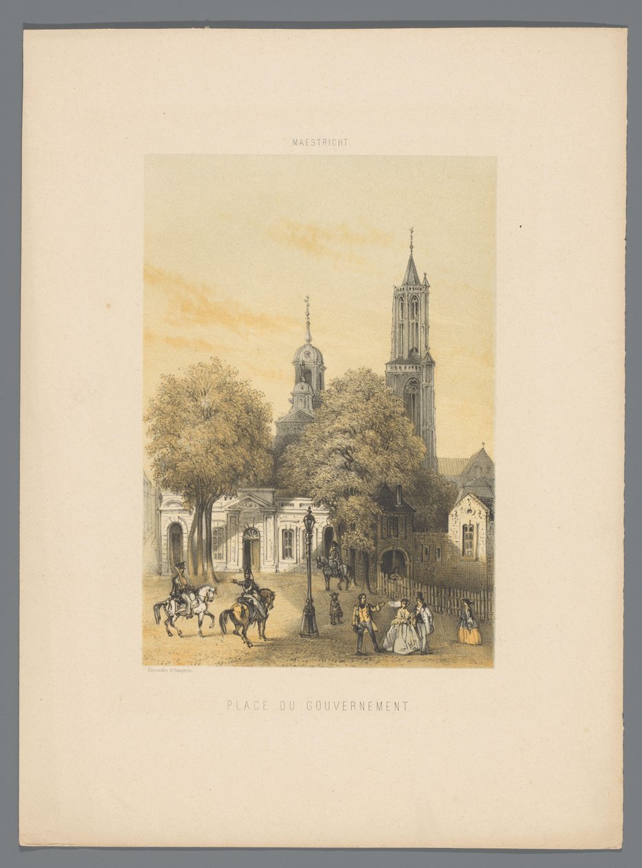 Vecchia casa di guardia con piazza a Maastricht da Alexander Schaepkens