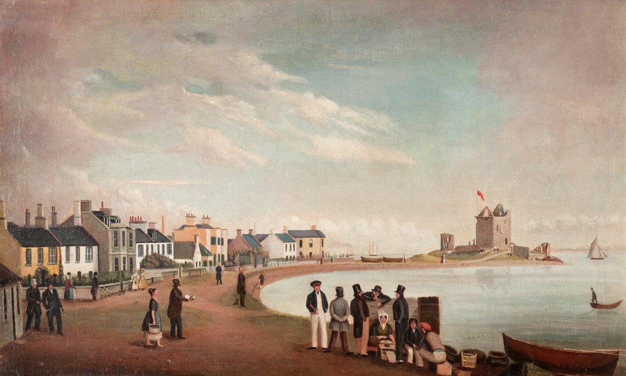 Beach Crescent e Broughty Castle, c.1835 da Alexander Smith