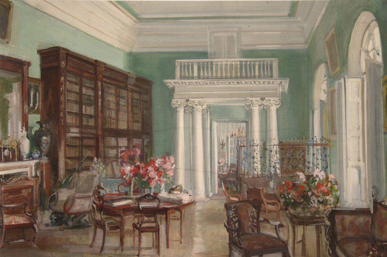 Interno della Biblioteca nella tenuta Golitsyn