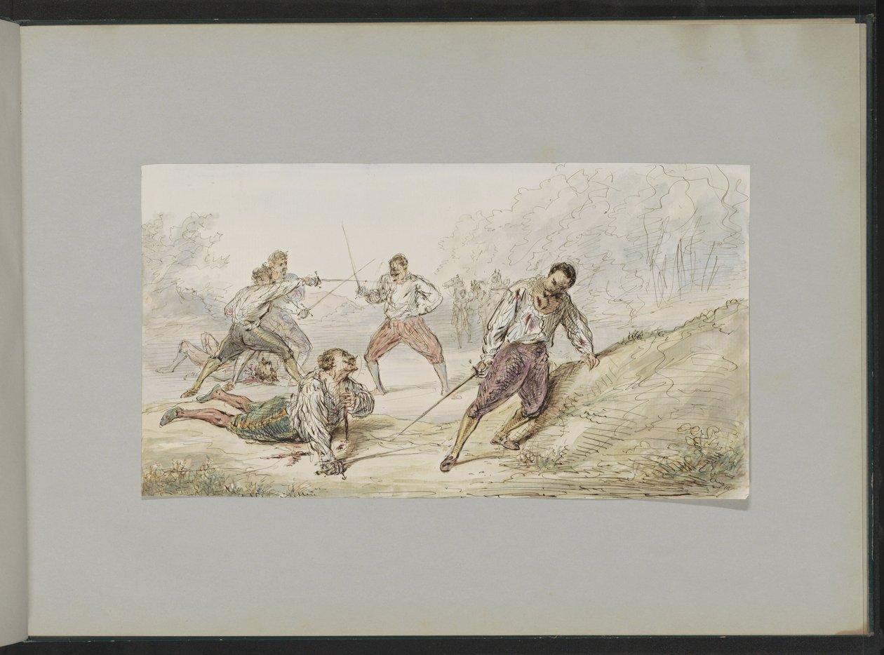 Paesaggio con uomini in duello da Alexander Ver Huell