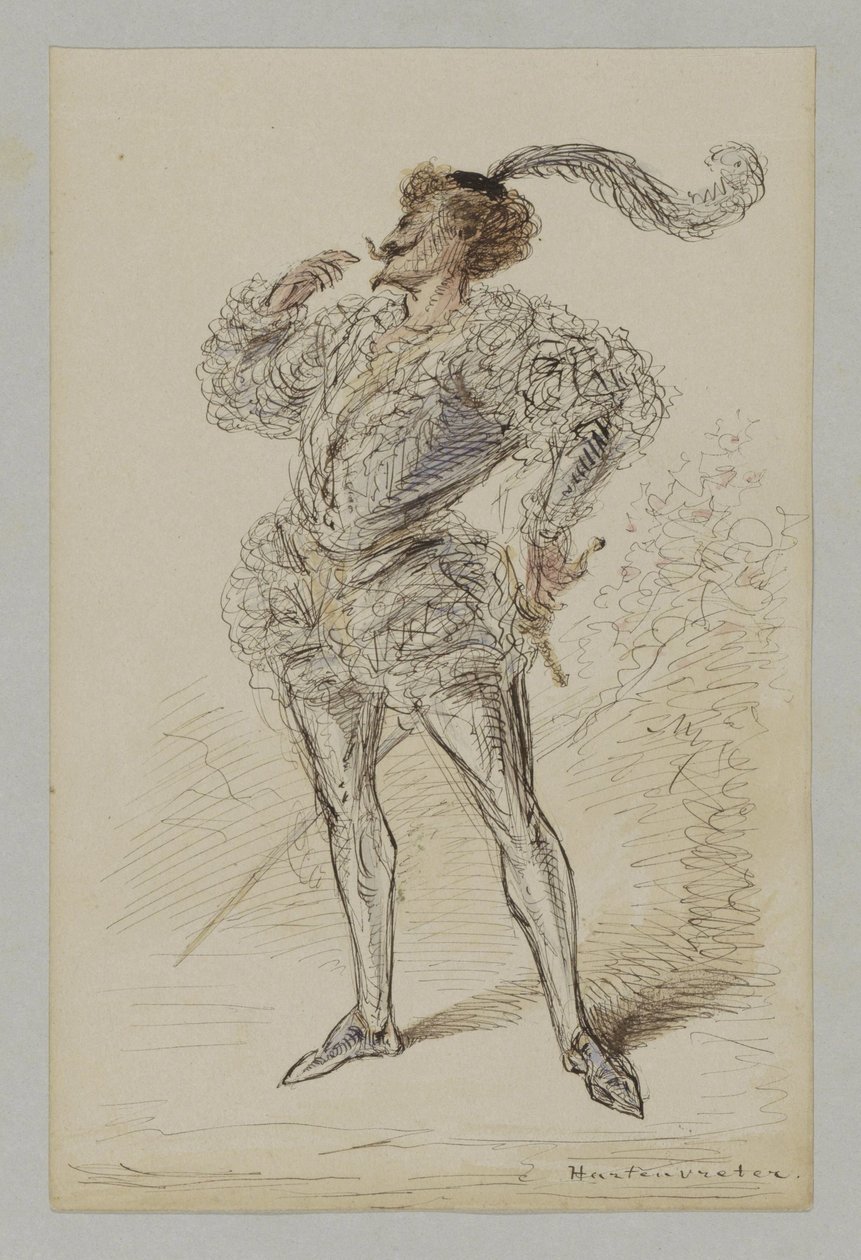 Uomo con spada in costume storico da Alexander Ver Huell