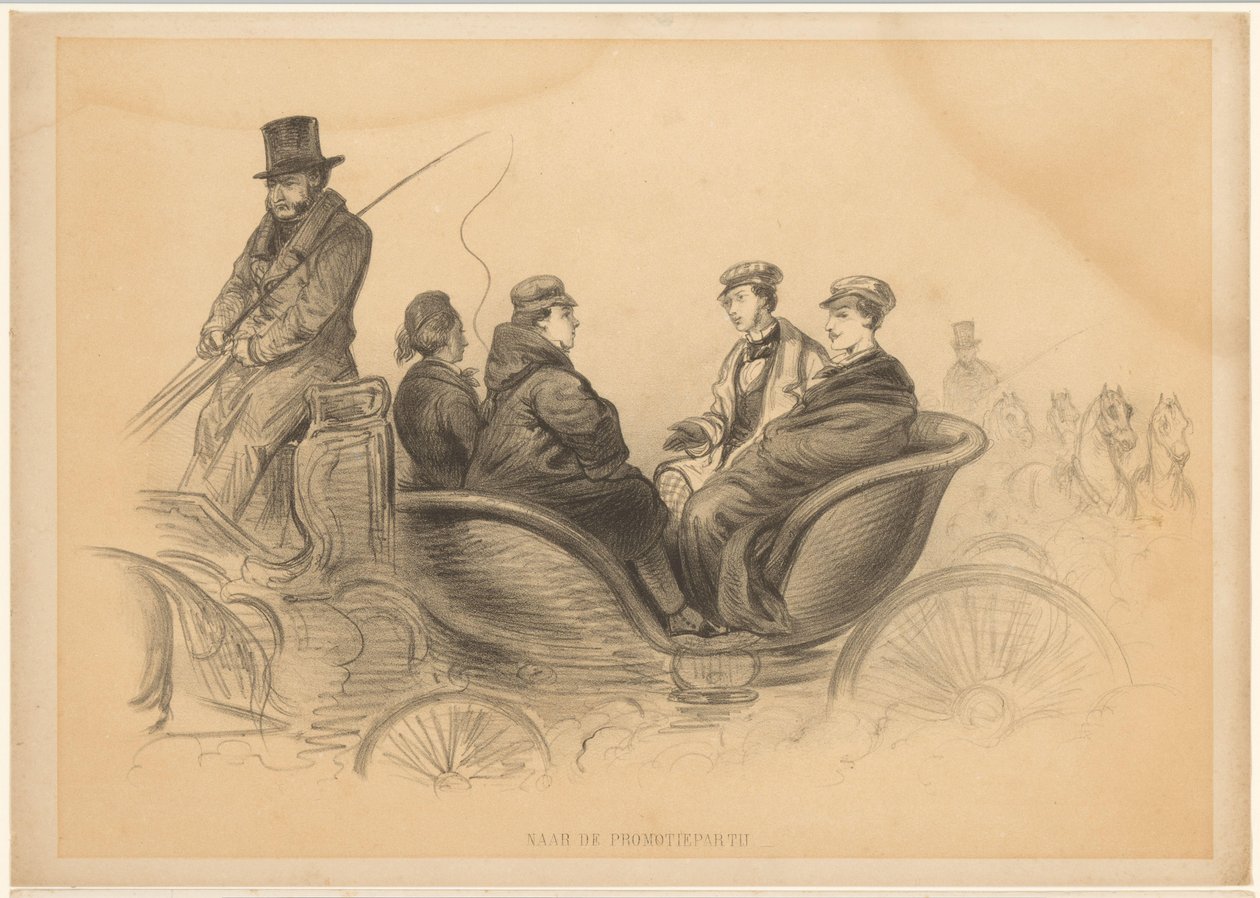 Quattro studenti in una carrozza da Alexander Ver Huell