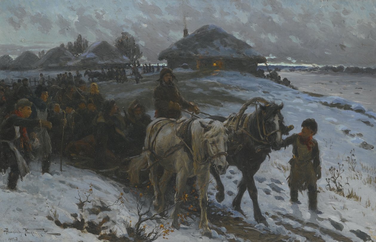 Partenza per la caccia da Alexander Vladimirovich Makovsky