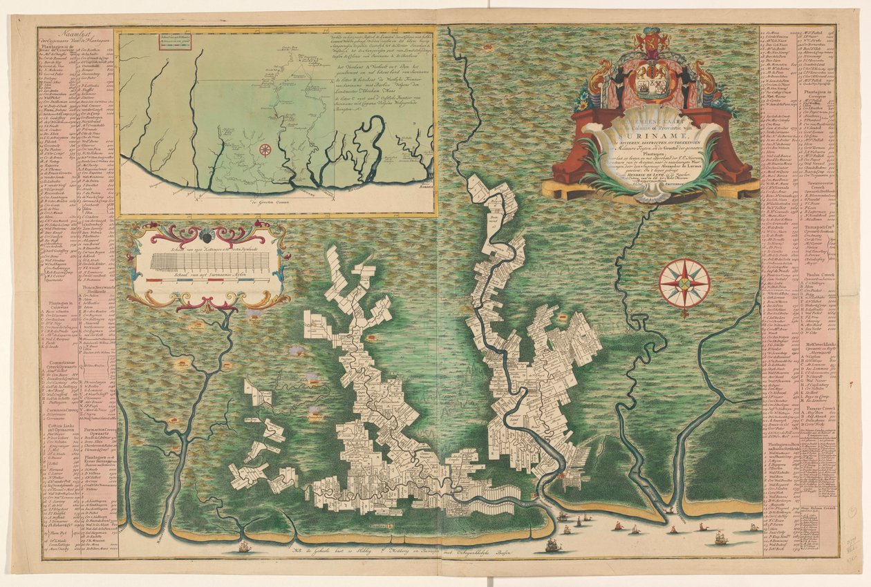 Mappa generale del Suriname da Alexander de Lavaux