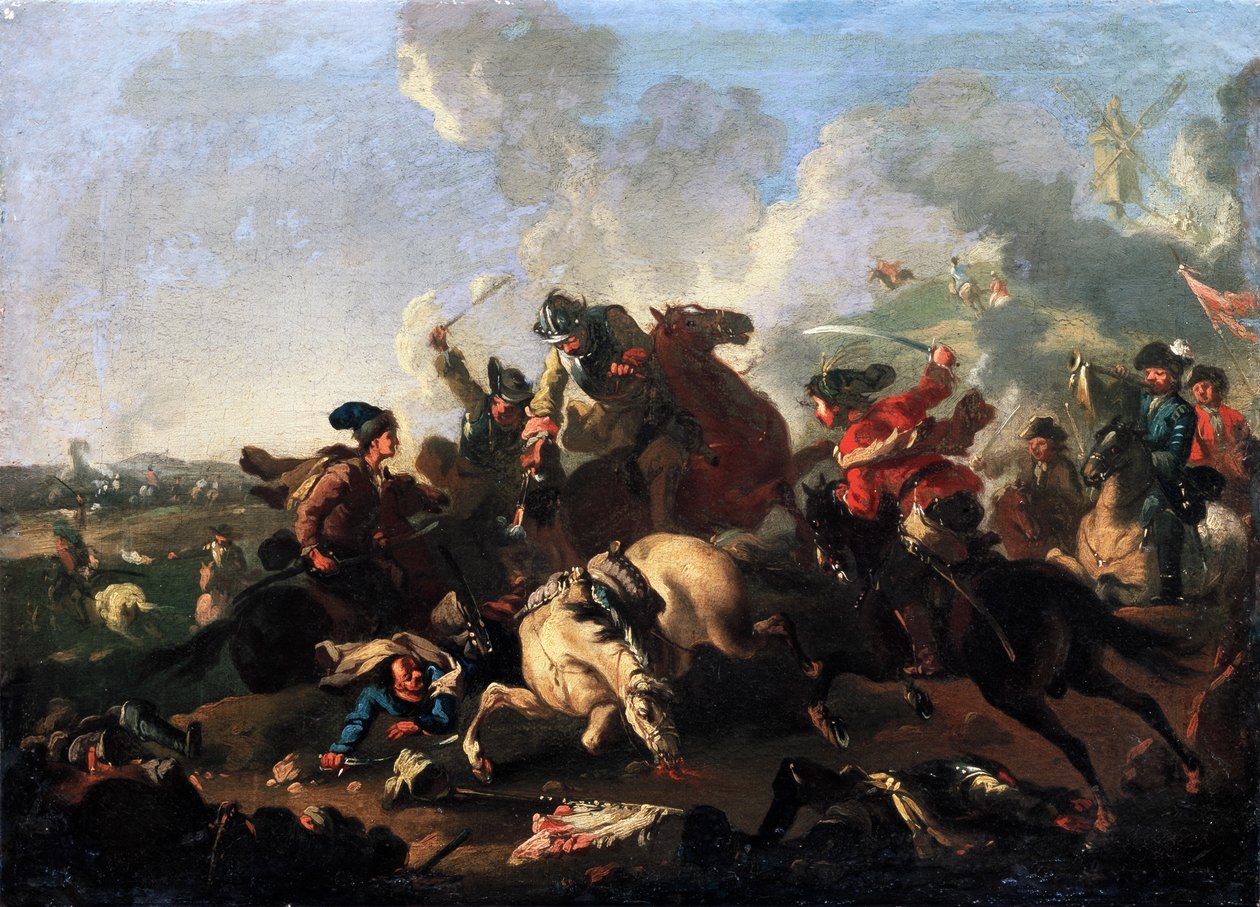 Scena dalla battaglia di Poltava da Alexander von Kotzebue