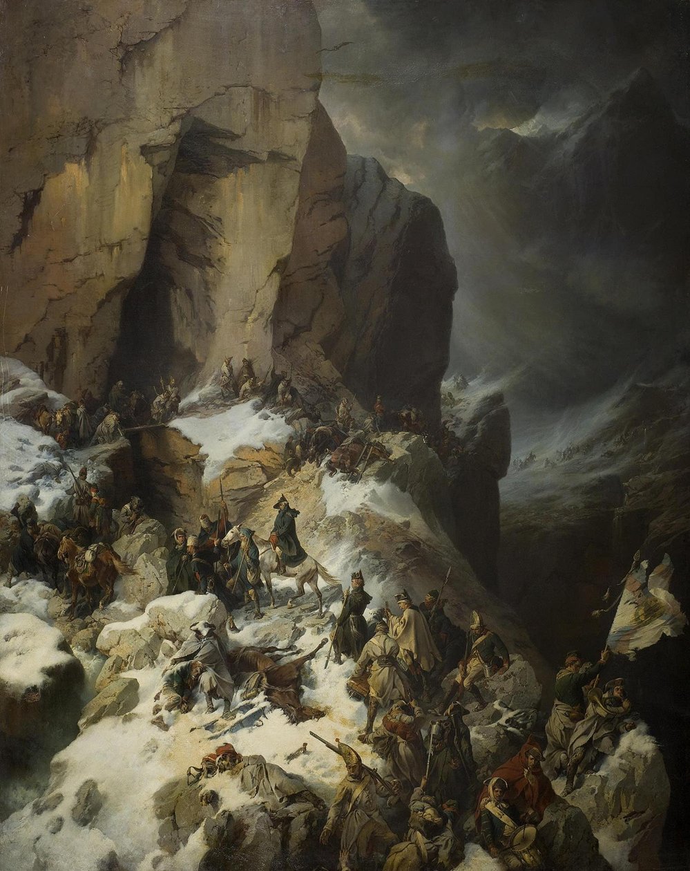 Suvorov attraversa il Passo Panix, 1860 da Alexander von Kotzebue