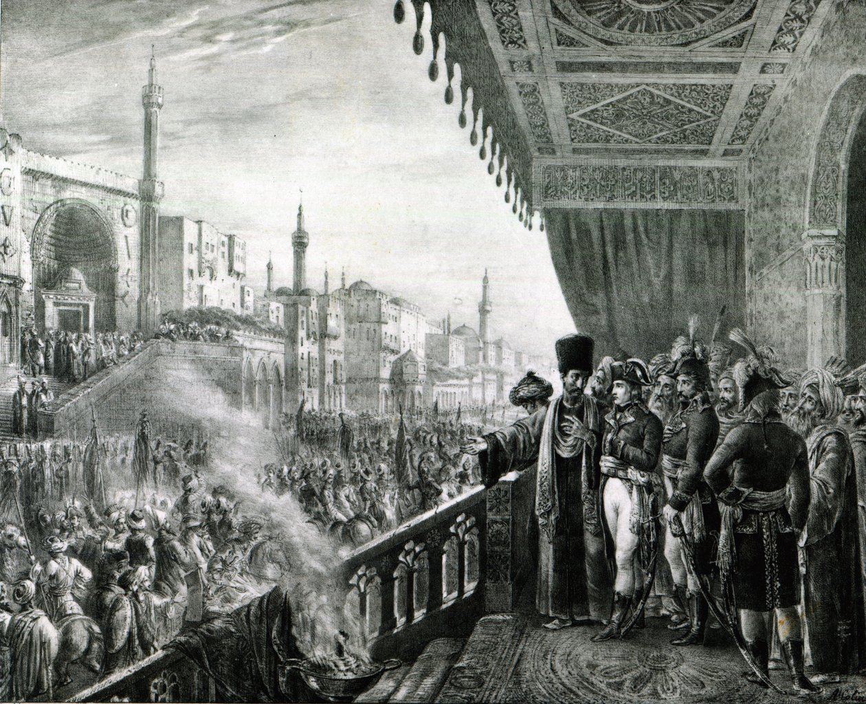 Napoleone Bonaparte (1769-1821) celebra il compleanno del profeta Maometto al Cairo, durante la sua campagna egiziana, 1799 da Alexandre Marie Colin